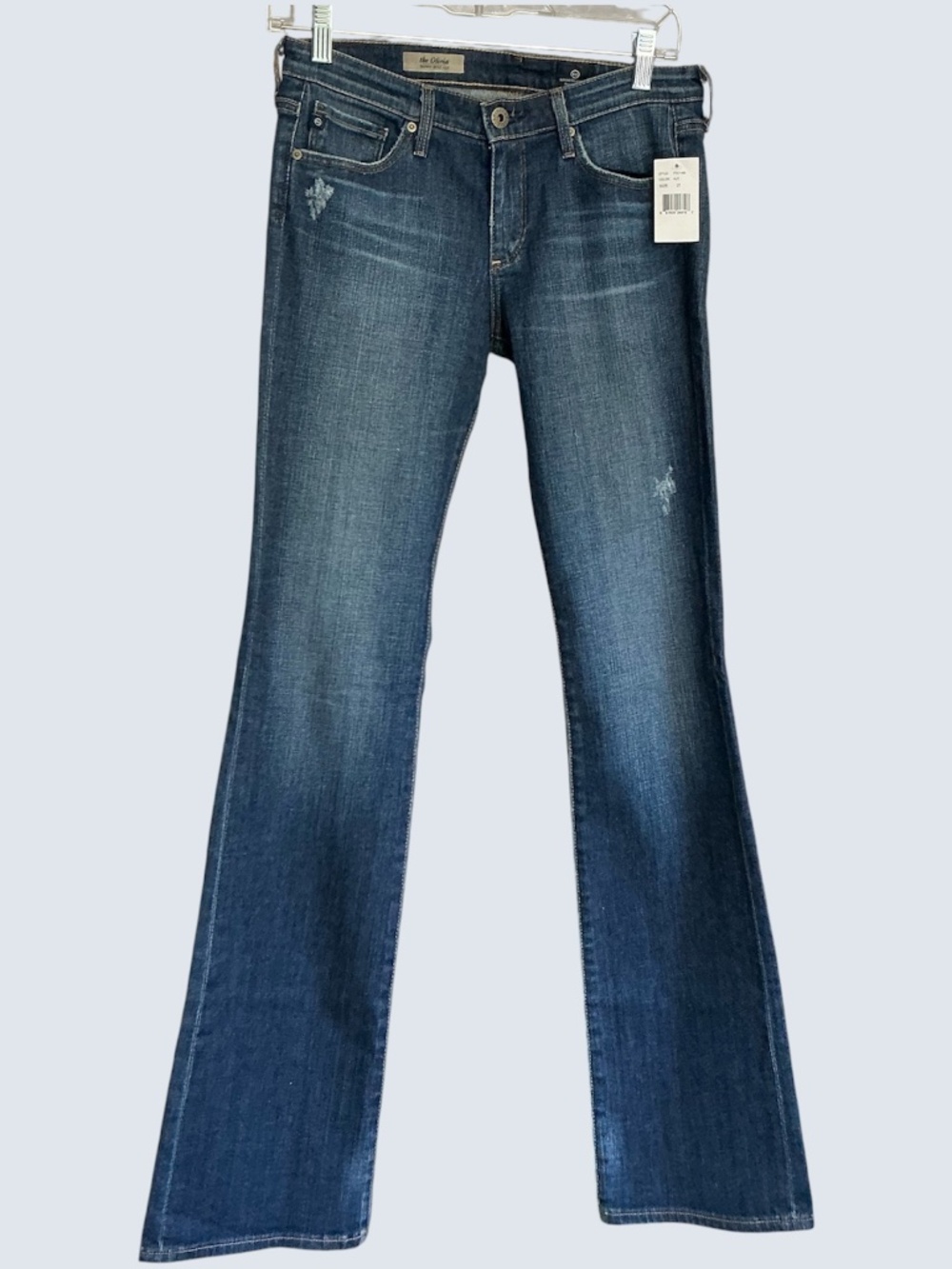 AG The Olivia Skinny Bootcut Jeans Medium Wash Light Distress NWT SZ 27